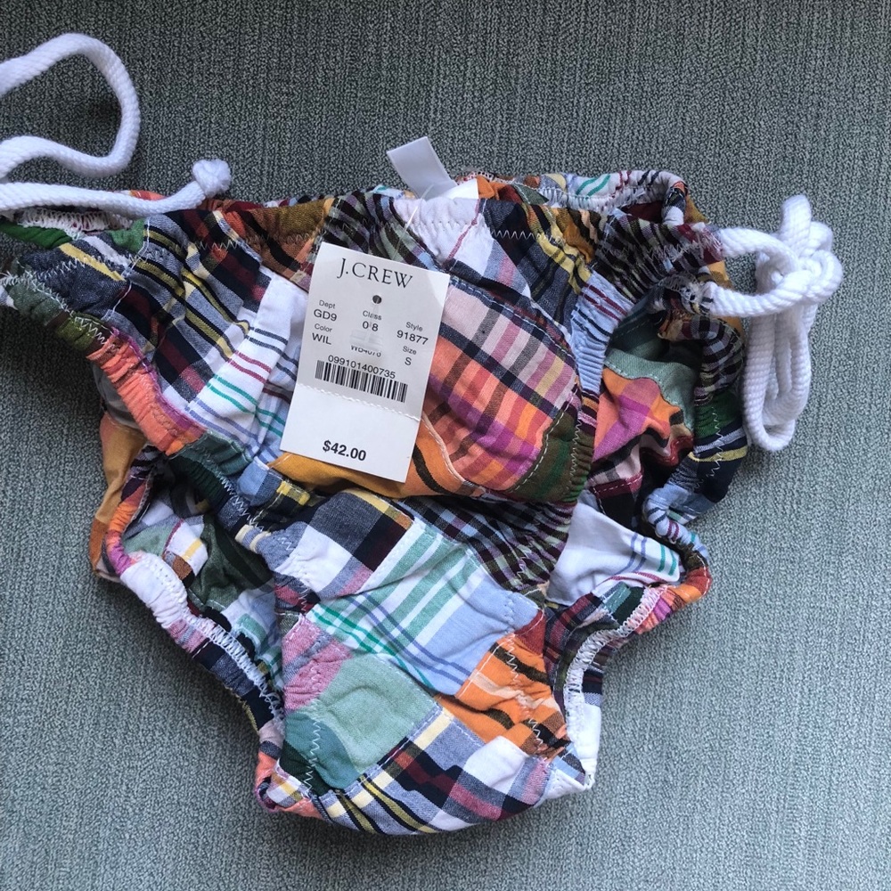 NWT  j. Crew bikini swim bottoms madras SIZE SMALL